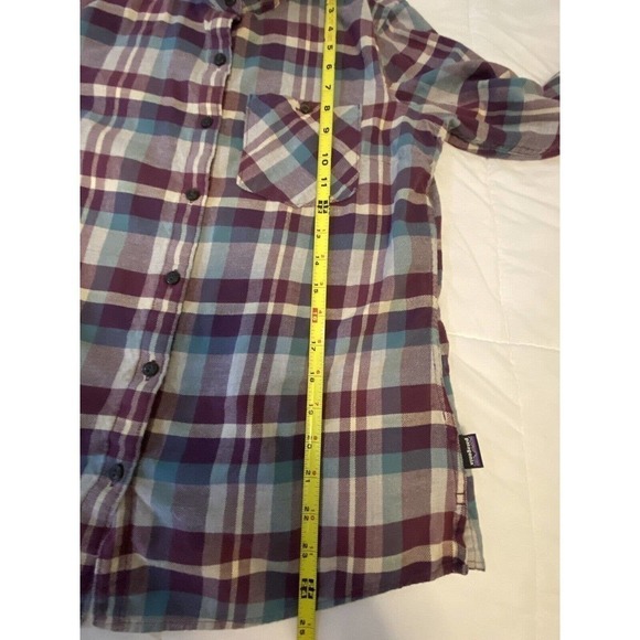PATAGONIA Plaid Heywood Flannel Button Down Shirt Purple 4 - Picture 7 of 7